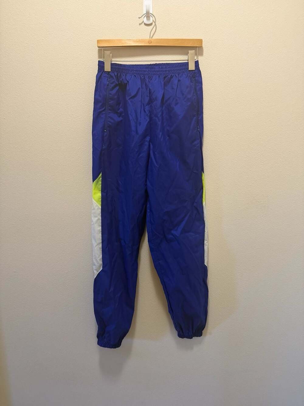 Vintage 90s Nike Blue Nylon Track Pants Windbreaker Pants Size M